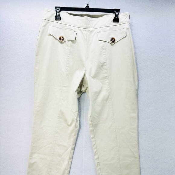 Toccin NY Women's Safari Pants in Stone Slim Fit Cropped Straight Leg Size 12 - Picture 5 of 9
